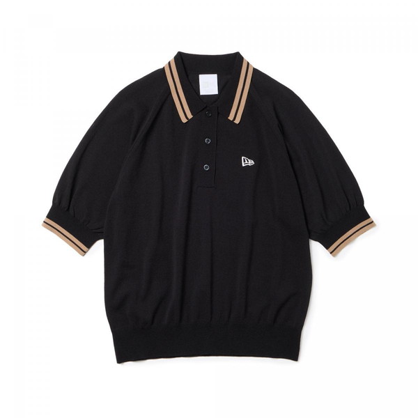 NEWERA ニューエラ NEW ERA Womens 半袖 ニット ポロシャツ ブラック ゴルフ 14859878 レディース