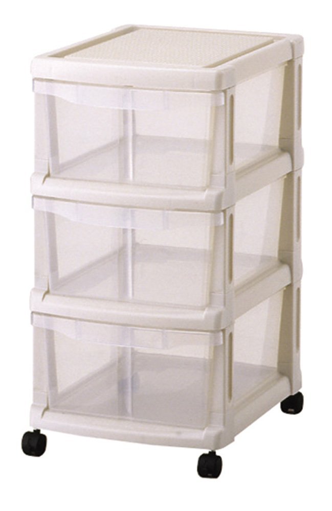 天馬 キャスター付きのシンプルな収納ケース 日本製 簡単組立 ユニフィット 組立式3段 クローゼットで使える衣装ケース 収納ボックス【幅32×奥行41×高さ60.5cm】