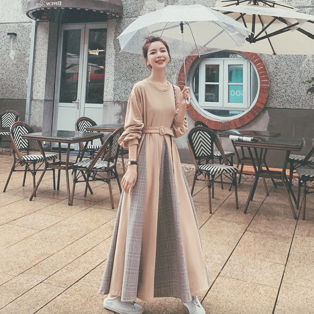 ワンピース デート フレアワンピース ロング ロング丈 袖あり 長袖 かわいい 大人可愛い きれいめ シンプル カジュアル 大人 上品 おしゃれ お洒落 主役級 存在感 春 秋 10代 20代 30代