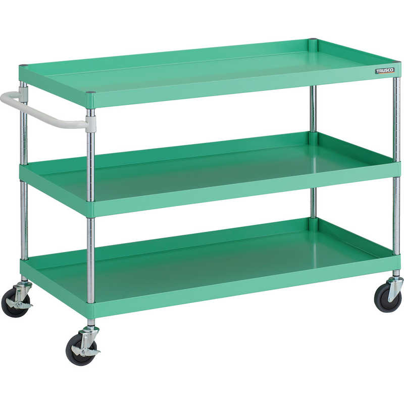 トラスコ中山　フェニックスワゴン抗ウィルスハンドル省音1200X600XH8803段YG色　PEW9123AYG