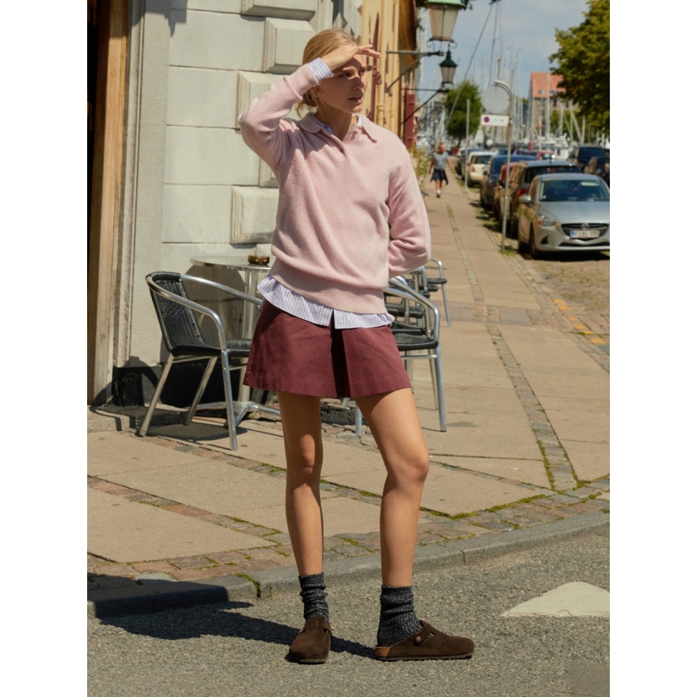 AND YOU MAILI Aラインスカート (バーガンディーネイビー)