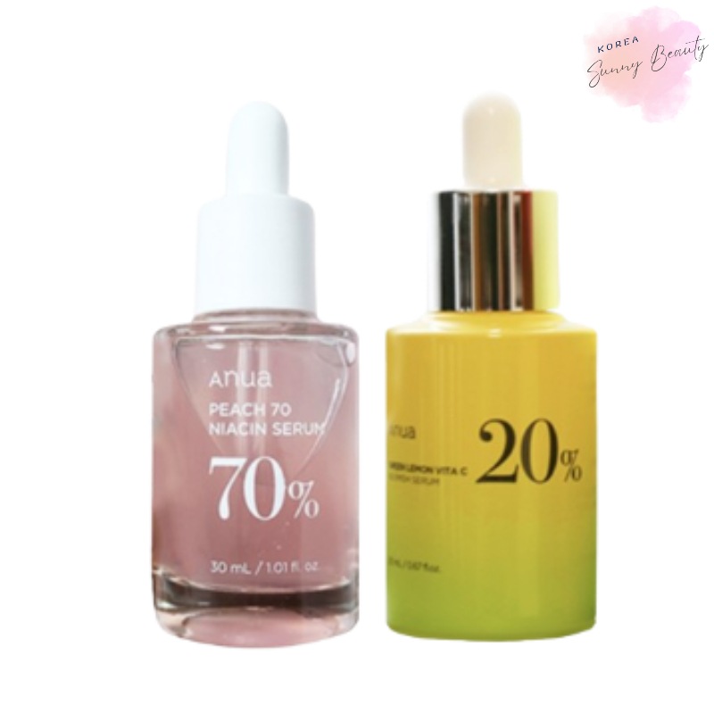 [正規品]桃 ナイアシン 70 セラム(ビタミンB) 30ml + グリーン レモン ビタC プチセラム アスコビック エシード(ビタミンC)30m