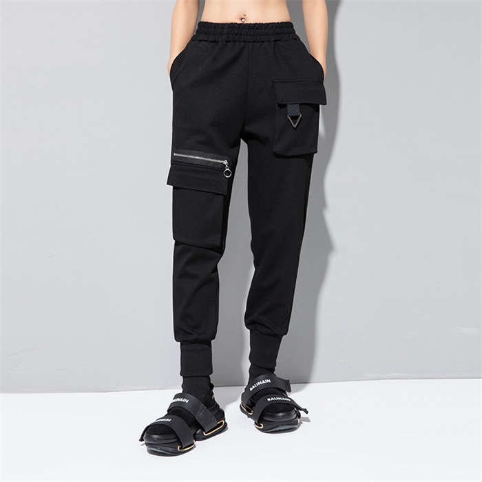 サルエルジョガーパンツ サルエルパンツ レディース 春 秋 冬 ジョガーパンツ ロングパンツ ボトムスアシンメトリー 個性的 モード系 黒 ウエストゴム ファッション 大きいサイズ 大人可愛い 無地