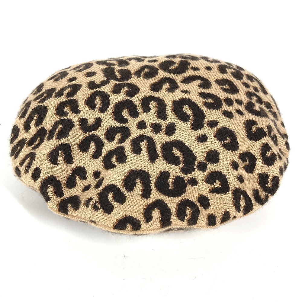 ベレー帽 M74776 ベレ マイユ レオパード ヒョウ 豹 ラメ アニマル 帽子 カシミヤ ブラウン