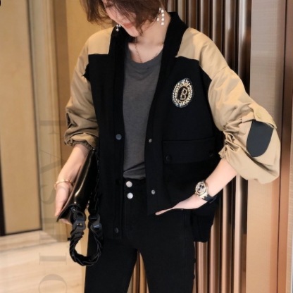 アウター ブルゾン 長袖 ラウンドネック 前開き かわいい 大人可愛い カジュアル おしゃれ お洒落