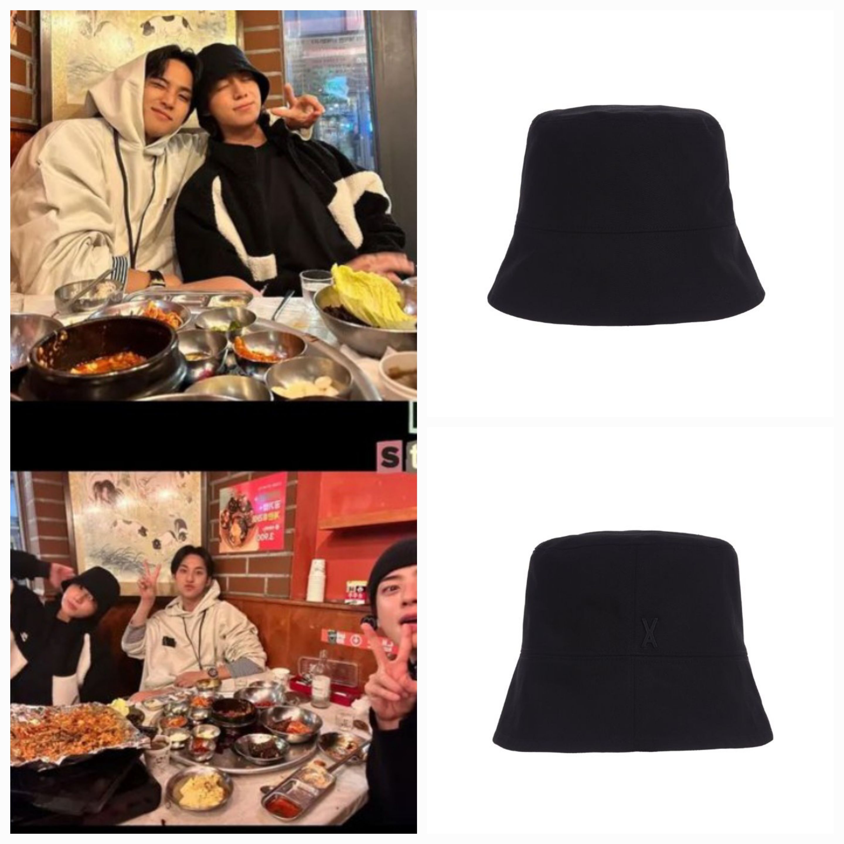 VARZAR/BTS JUNGKOOK WEAR/Stud Drop Overfit Bucket Hat Black