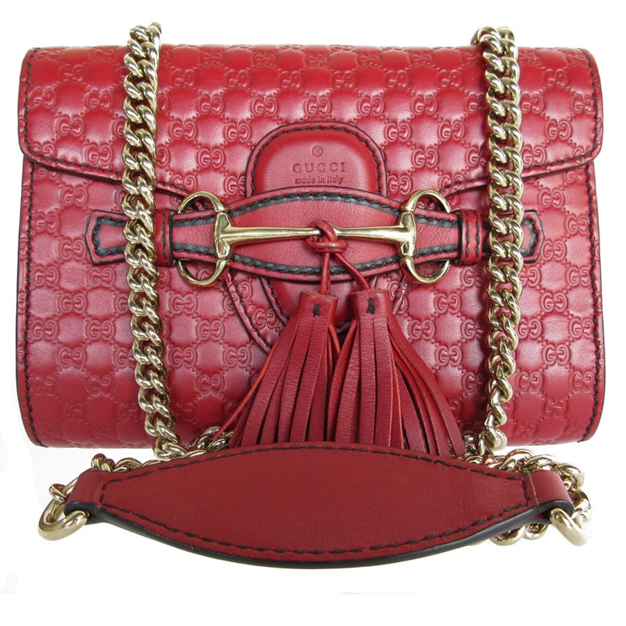 グッチ GUCCI 斜め掛けショルダーバッグ マイクログッチシマ レザー ボルドー ライトゴールド レディース 449636 s0374j