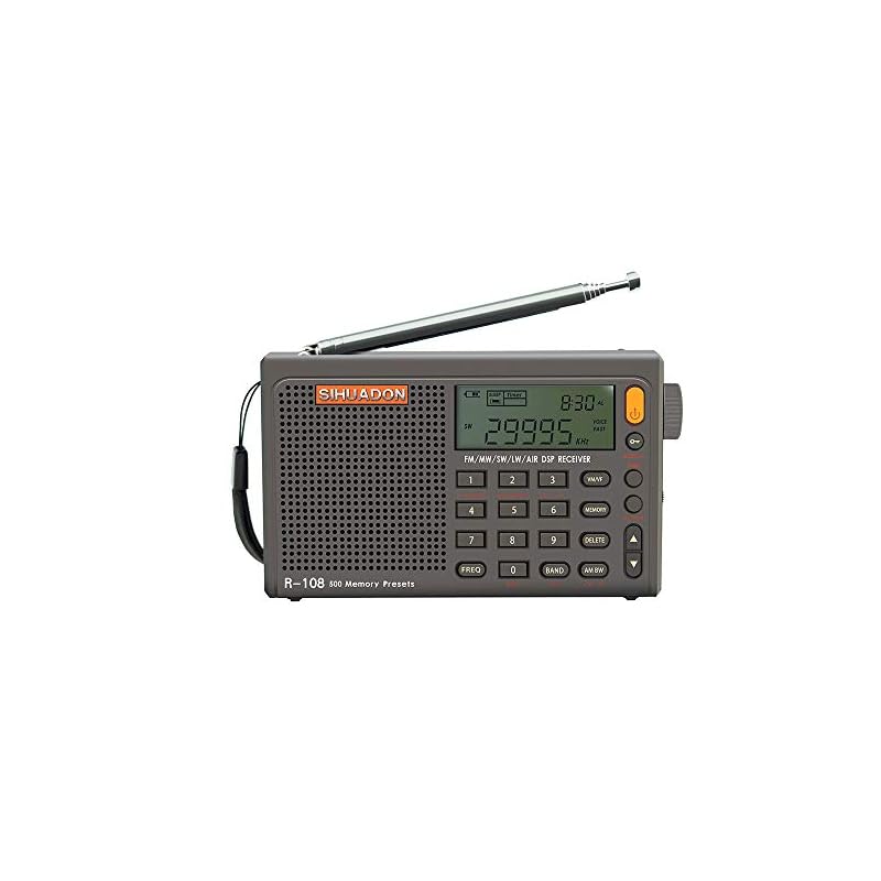 RADIWOWで作る SIHUADON R108 小型短波ラジオ BCLラジオ ポータブル 高感度受信 FM/AM/LW/SW/エアバンド ワイドFM対応 航空無線 USB Type-C充電式 電池式