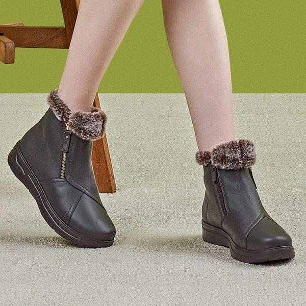 軽量クッションファー起毛女性アンクルブーツ 1XWA68XU_GN