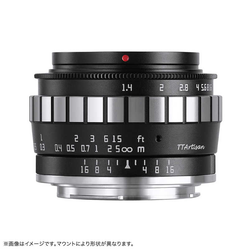 銘匠光学　カメラレンズ (ソニーE用/APS-C用)　TTArtisan 23mm f/1.4 C ブラック×シルバー
