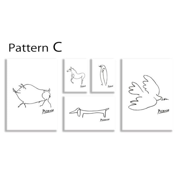 ファブリックパネル アートフレーム おしゃれ モダンアート 壁掛け ウォールデコレーション ピカソ Pablo Picasso patternC 5枚セット