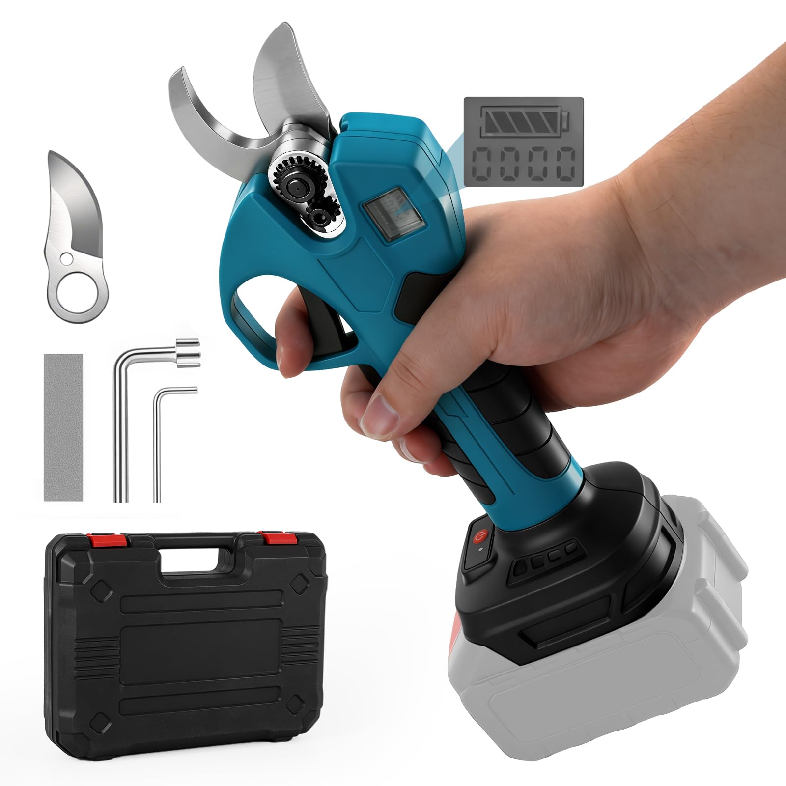 【2026新登場強化版】電動剪定バサミ ケース 電動剪定ばさみ マキタ 互換 18v 2段階調整 切断径25mm～40mm えだきりばさみ LEDディスプレイ搭載 充電式剪定ばさみ 電動バサミ 安全ス 5,461円