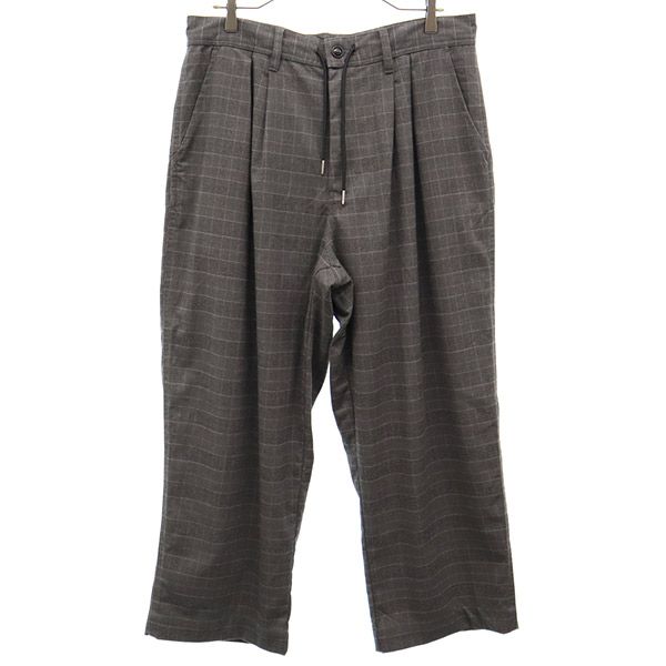 チェック柄 2タック パンツ M グレー系 メンズ