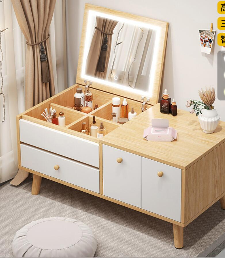 ドレッサーテーブル 収納 鏡 おしゃれ 木製 北欧 引き出し 化粧書卓一体