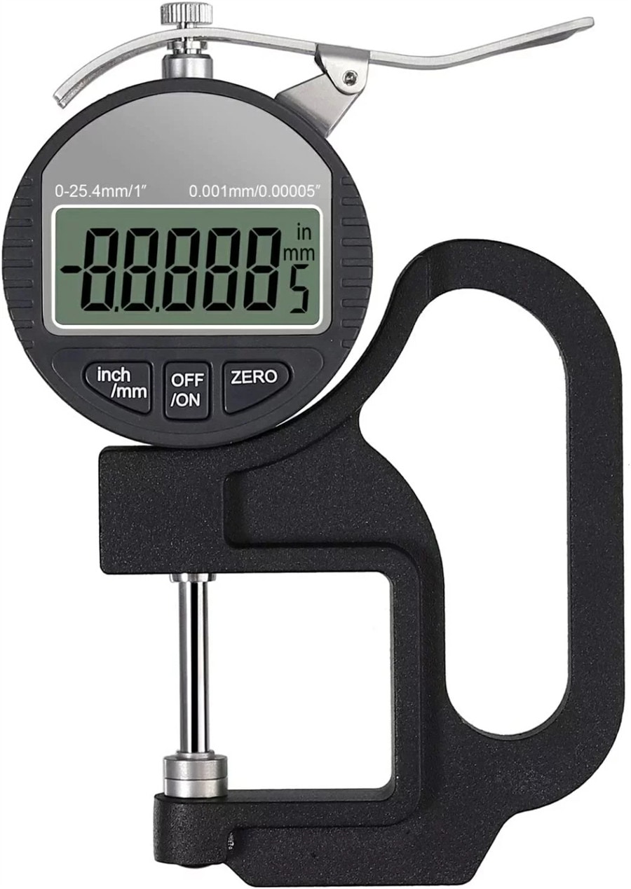 デジタルシックネスゲージ 厚さ測定器 デジタル厚さ測定器 精度0.001mm 測定範囲0～25.4mm アルミ合金製 LCD大型液晶画面 高精度厚み測定器