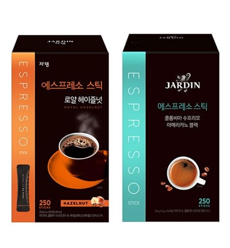 JARDIN/エスプレッソスティック ロイヤル ヘーゼルナッツ/コロンビア スプリモ アメリカーノ ブラック 250個入/韓国発送