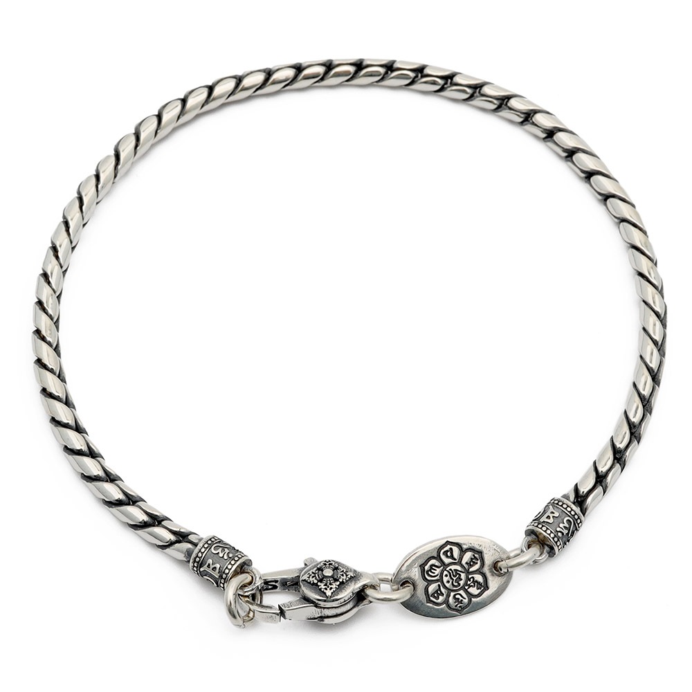 925 六字真言 チェーンブレスレット [bs169]