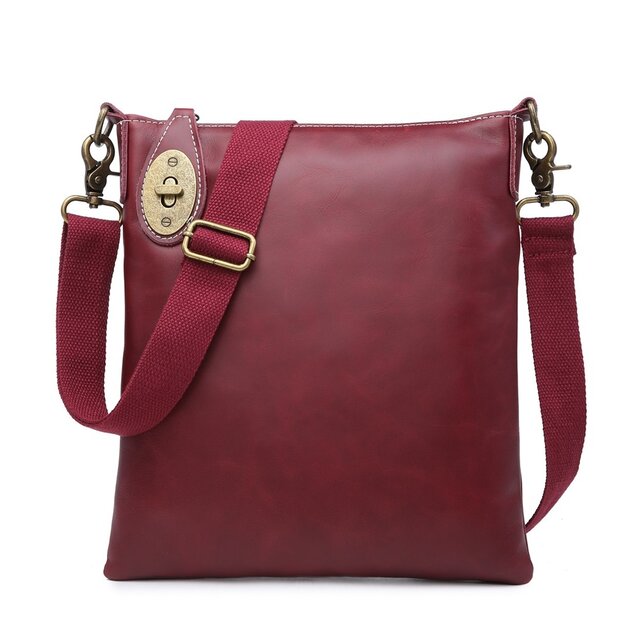 ショルダーバッグ 斜めがけ メンズ レディース レザー　本革 ヌメ革 ビジネスバッグ ファッション ワイン色 Y29