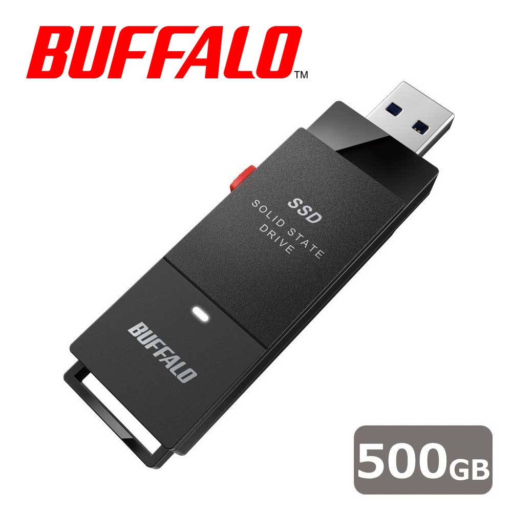 バッファローBUFFALO USB 3.2(Gen 1)対応 ポータブルSSD 500GB SSDPUT500U3BKC