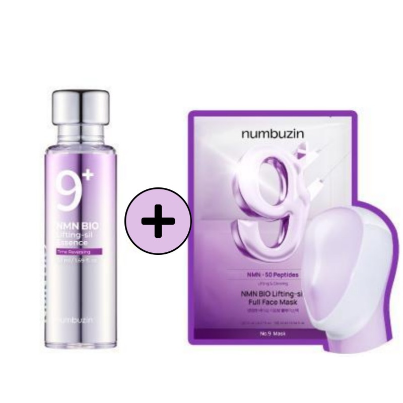 9番 NMNバイオリフト濃縮美容液 50ml+9番 NMNバイオリフトラッピングマスク, 1枚 (+Vラインバンド 贈呈) / フェイスパック 韓国正規品