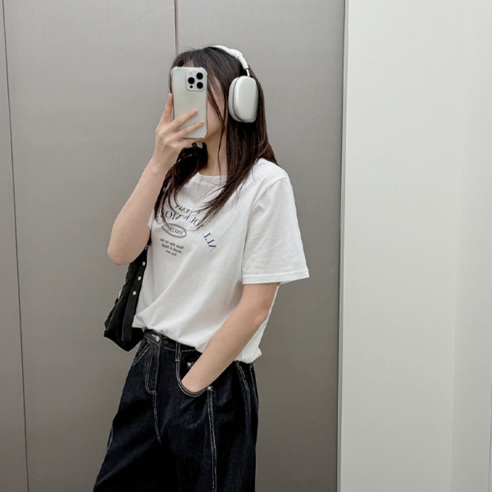 [Jスタイルによるイーブレット] 1+1イーブレットブリティッシュレタリングTシャツ Jスタイル