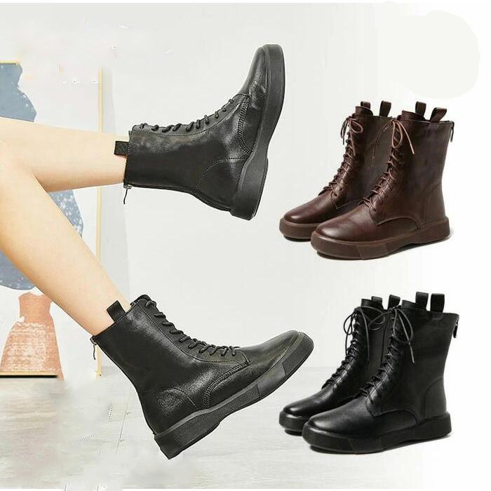 レディース ショートブーツ 本革 ブーツ 牛革 袴 ミドルブーツ 柔らかい 疲れない 厚底 シューズ アンクルブーツ 軽量 幅広 つま先 広い 疲れにくい