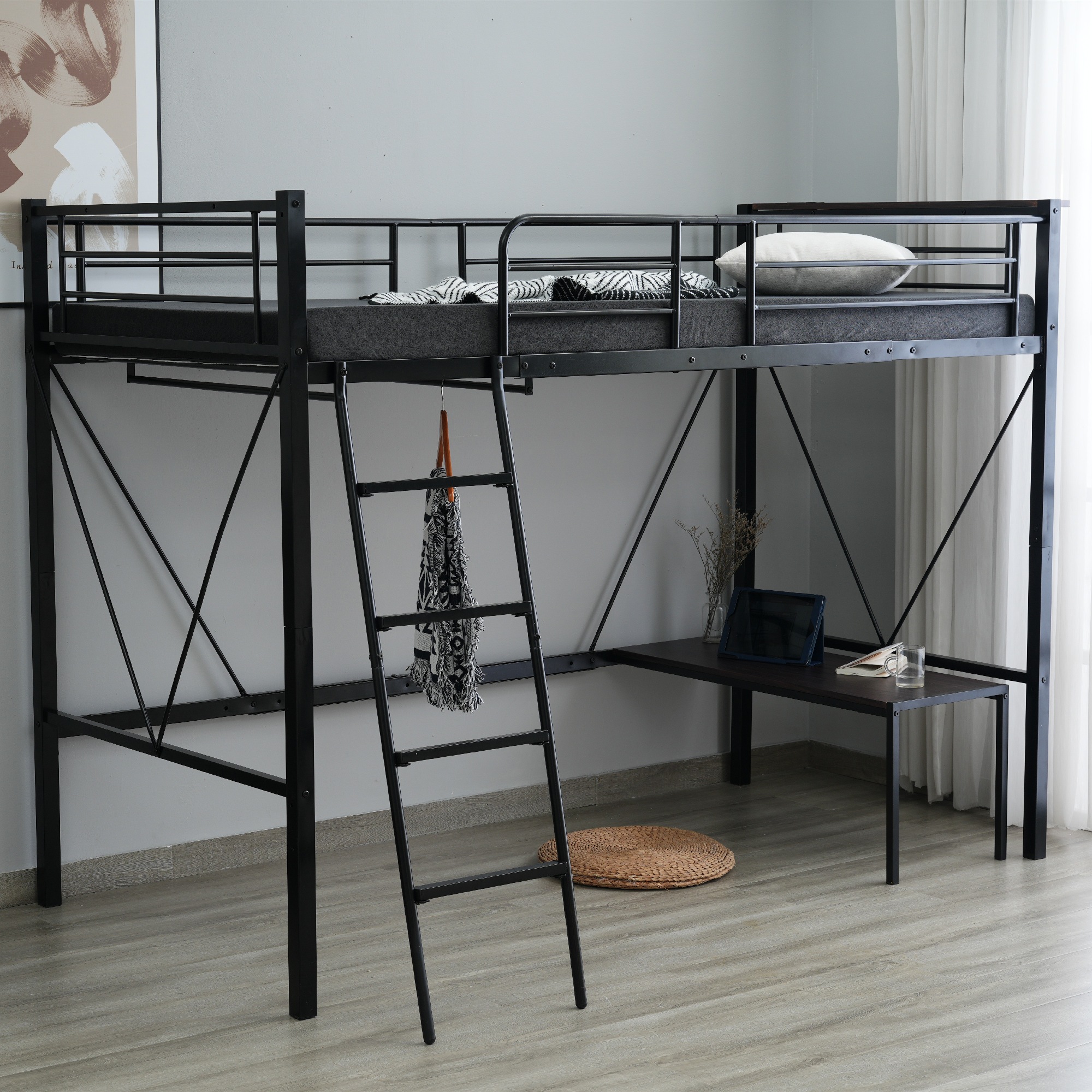 【2点購入で100OFF】【元SKU:TX033483】キャットタワー 突っ張り 全高235-258cm 　ハンモク　ブラウン【グレー】