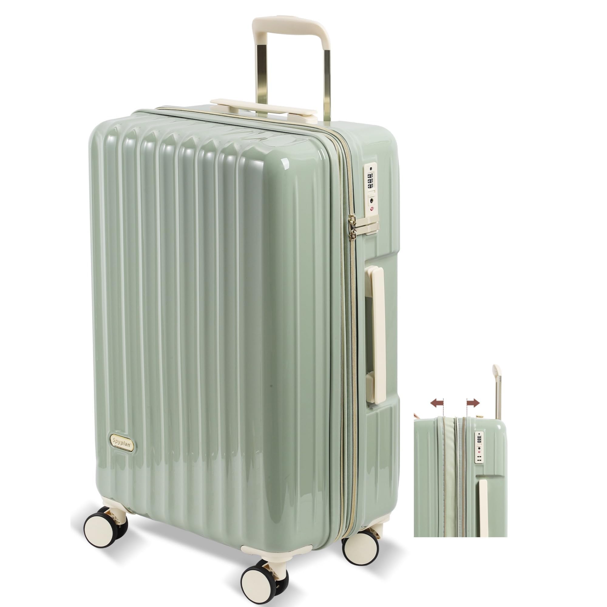 [Spyplan] スーツケース 拡張機能付き 機内持ち込み 超軽量 大容量 キャリーケース 可愛い キャリーバッグ エキスパンダブル機能 大型 耐衝撃 ジッパータイプ 静音 ダブルキャスター 360