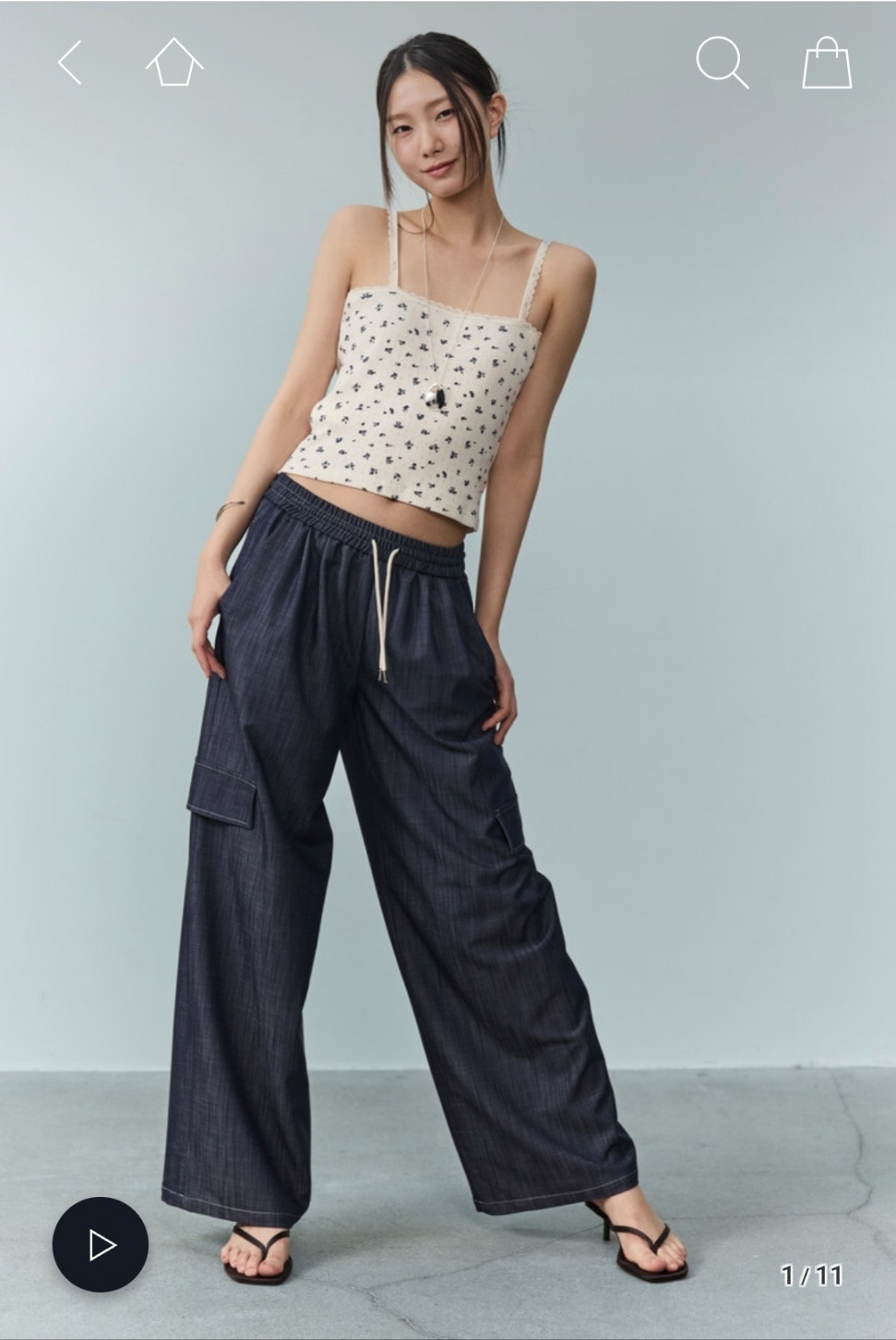 GCUT ミニ フラワー ジャージ トップ