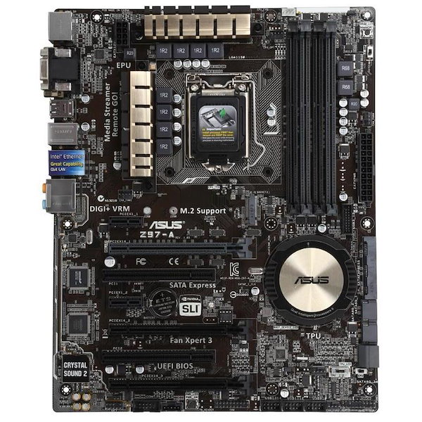 ASUS Z97-A Intel Z97 LGA1150 DDR3-3200 32GB M.2 SATA Gigabit LAN HDMI DisplayPort DVI-D Motherboard