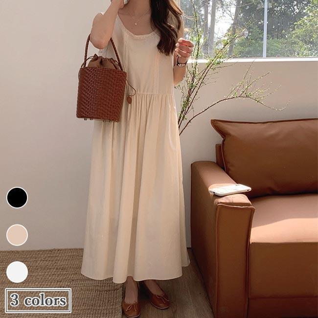 春 夏 ワンピース ノースリーブ レディース タンクワンピ ロング丈 チュニック ゆったり タンクワンピース 体型カバー 夏 ロングワンピ 袖無し 薄手