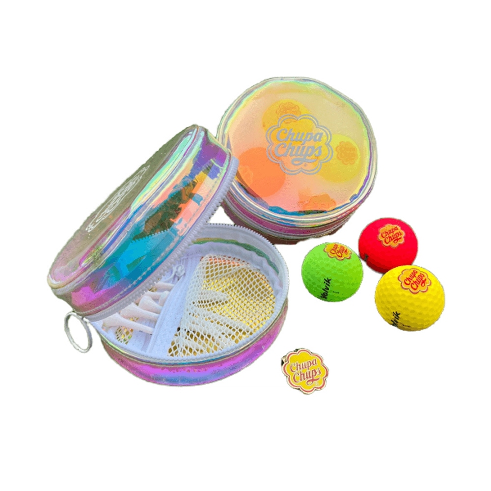チュッパチャップスゴルフボール 3球 ボールマーカーポーチ