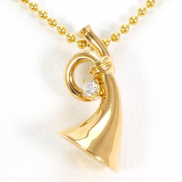 K18 18金 YG イエローゴールド ネックレス ダイヤ カード鑑別書 ジュエリー 中古