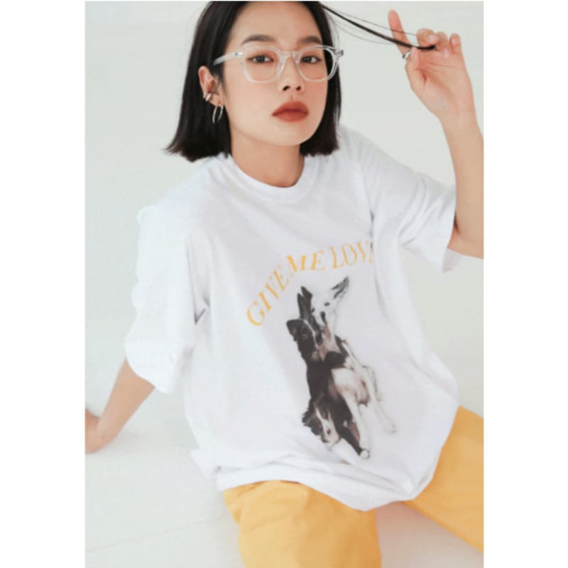 Vaidosa/ Dog Family Printing Oversized fit