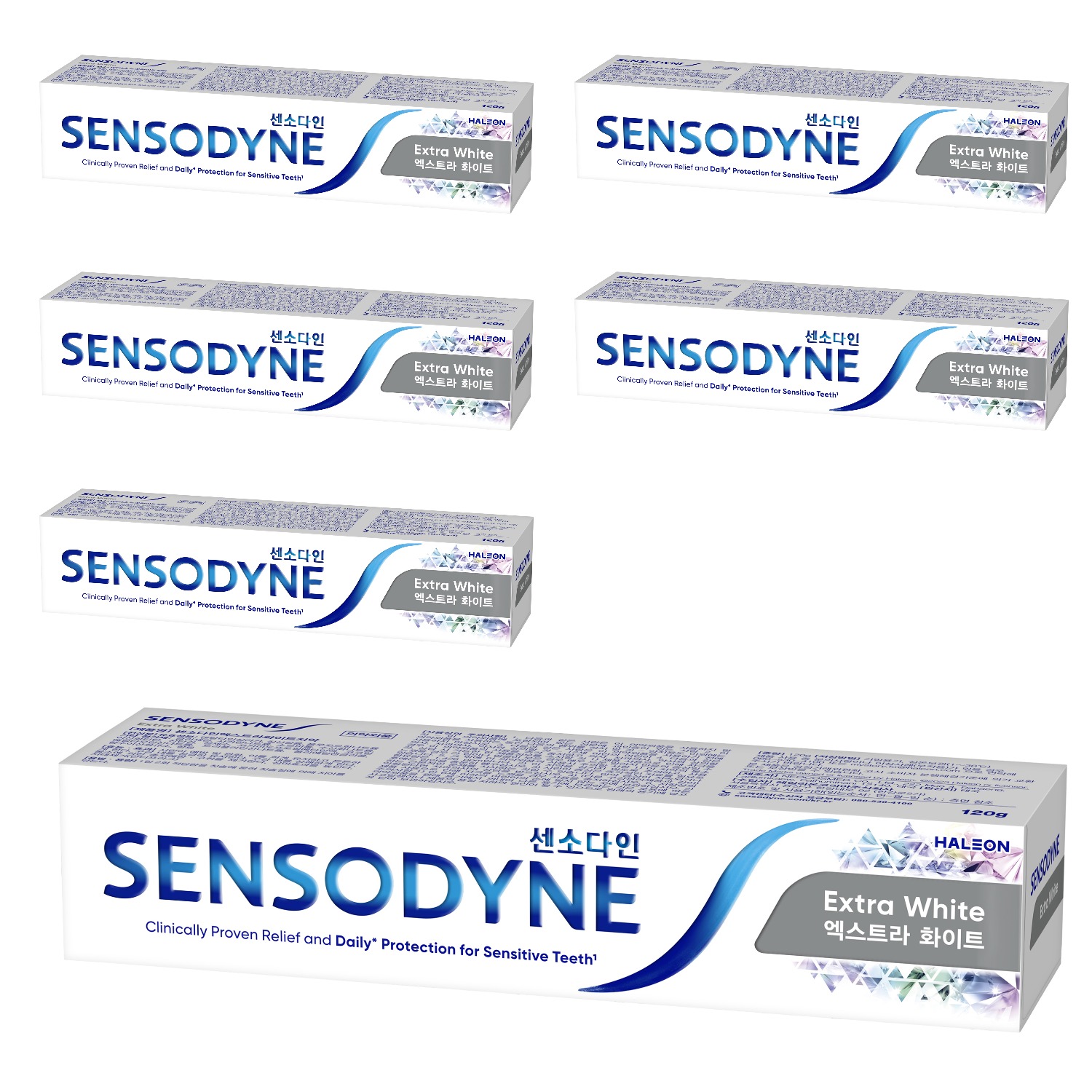 エクストラホワイト歯磨き粉, 120g, 6個