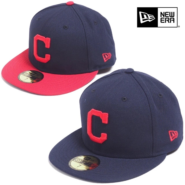 USモデル NEWERA CAP キャップ 59FIFTY クリーブランド ガーディアンズ インディアンズ メンズ レディース ネイビー レッド 紺 赤 FITTED 帽子 ハット 野球帽 MLB オ