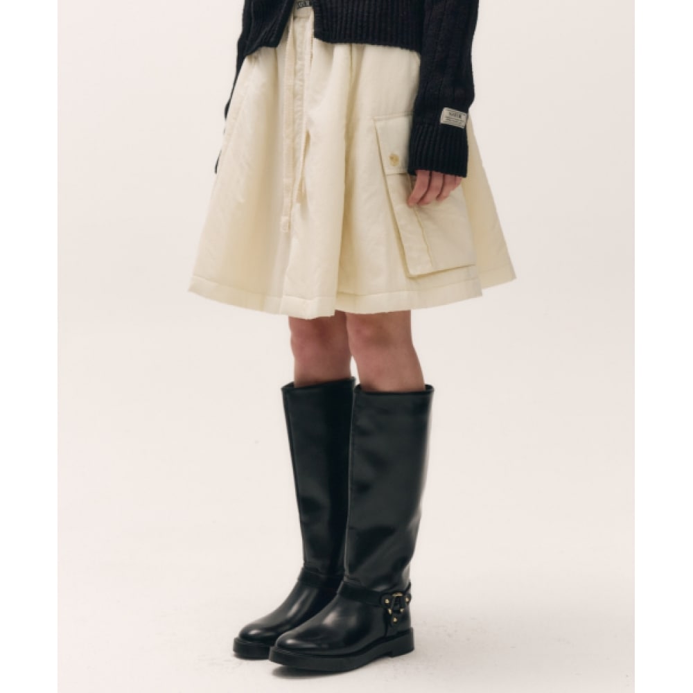 SATUR (W) パッド入りバルーンカーゴスカートクリーム