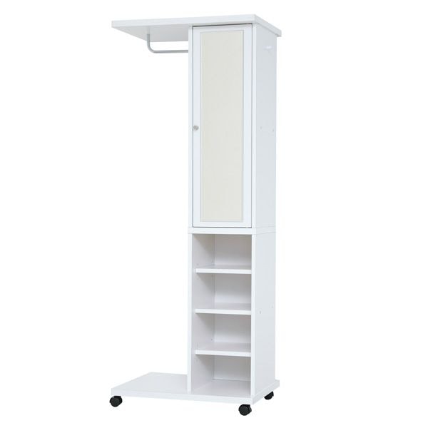 ミラー付ハンガーラック ホワイト 組立式 11,336円