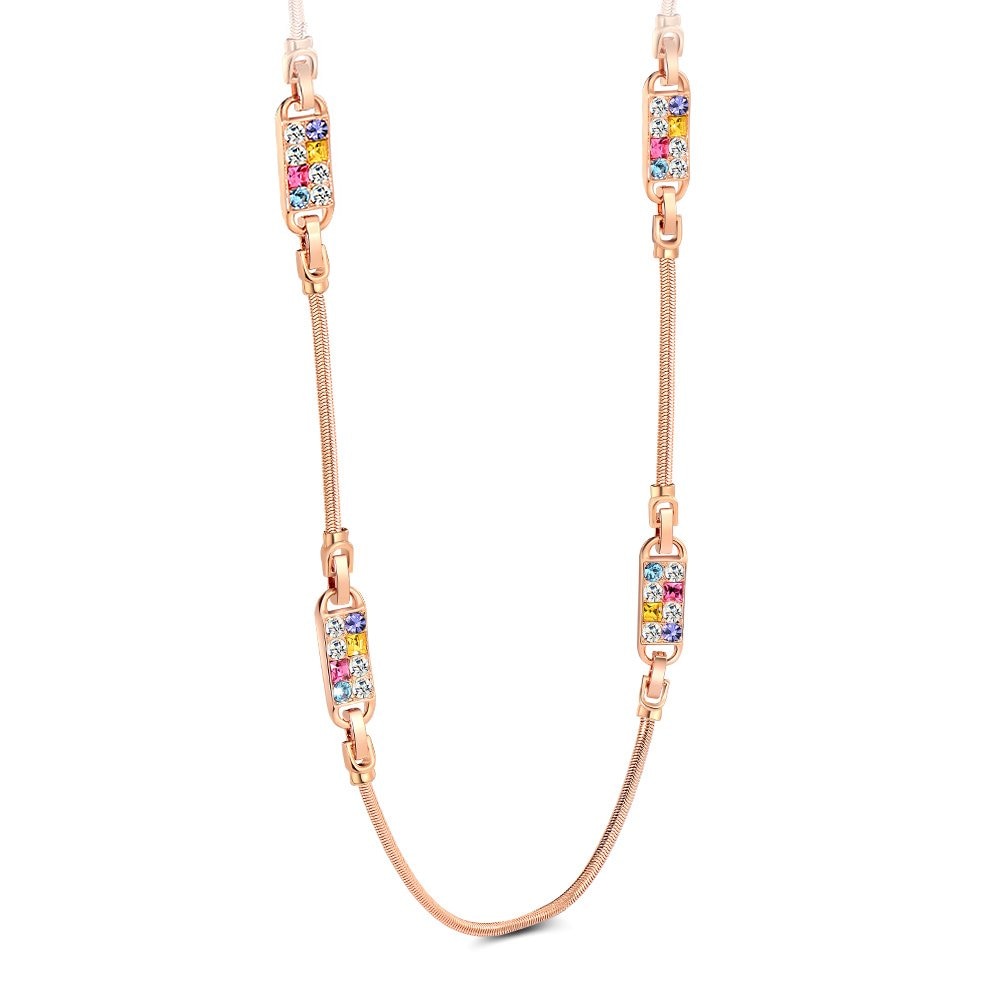 [IUHA] イウハ 【変換自在 一点三役】 ロングネックレス（チョーカー ブレスレットに変身） クリスタル