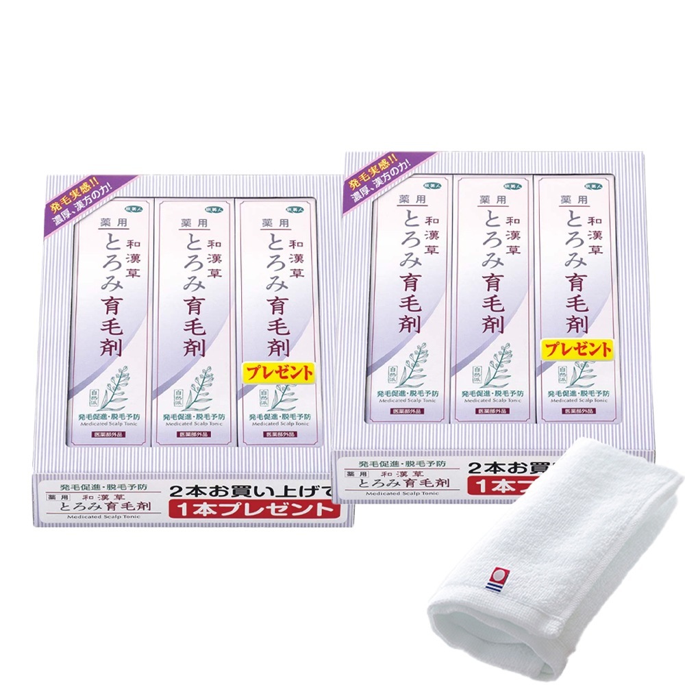 正規販売代理店 定価より10%OFF とろみ育毛剤 150ml 6本 セット 和漢草 今治タオル付き 養毛剤 育毛剤 薄毛 抜け毛 ヘアケア 温泉コスメ 旅美人