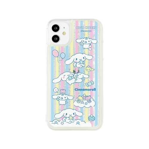 ［HIGH CEEKS］Stripe Cinnamoroll Glitter Caseスマホケース iPhone case GALAXY case