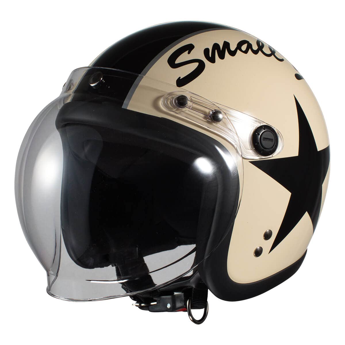 FS-JAPAN [ 石野商会 ] スモールジェットヘルメット バブルシールド付 [ サイズ ] 57cm~60cm未満 [ カラー ] アイボリー/ブラック [ 品番 ] SJ-308ST