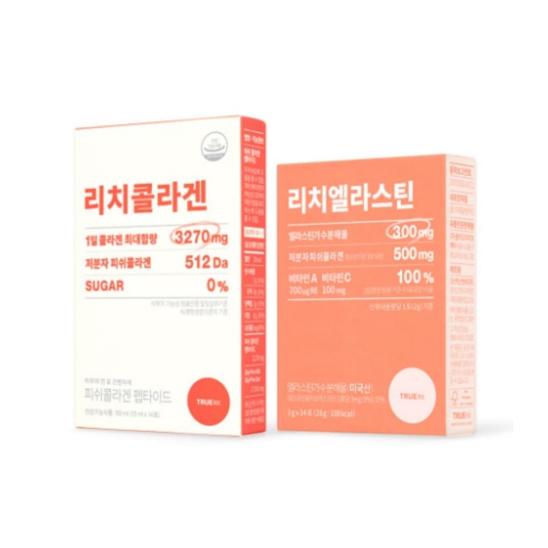 韓国トゥルーアールエックス truerx リッチコラーゲン+リッチエラスチン1 + 1セット/フィッシュコラーゲンペプチドビタミン A, C 6,421円