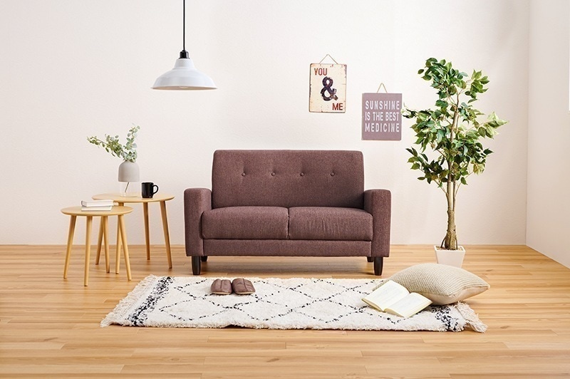 ソファー 2人掛け コンパクト ナチュラルモダン ファブリック ロータイプ ソファ 北欧 おしゃれ 二人掛け 二人用 2人用