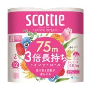スコッティ フラワーパック 3倍長持ち ダブル 4ロール 製品画像