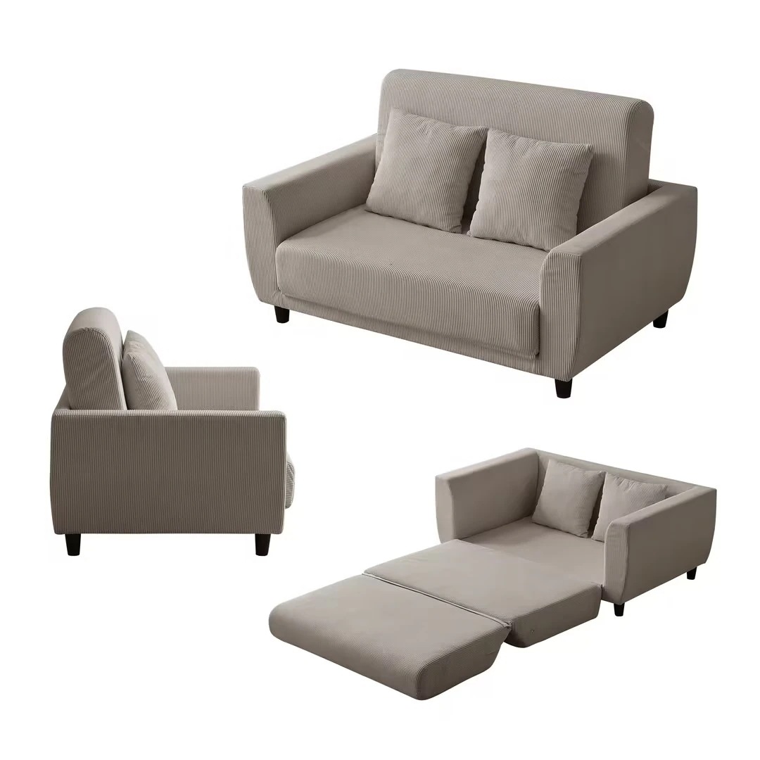 321ソファーベッド 2人掛け ソファベッド 3way 折りたたみ コンパクト 抱き枕付き 圧力分散 線模様 取付可能な脚