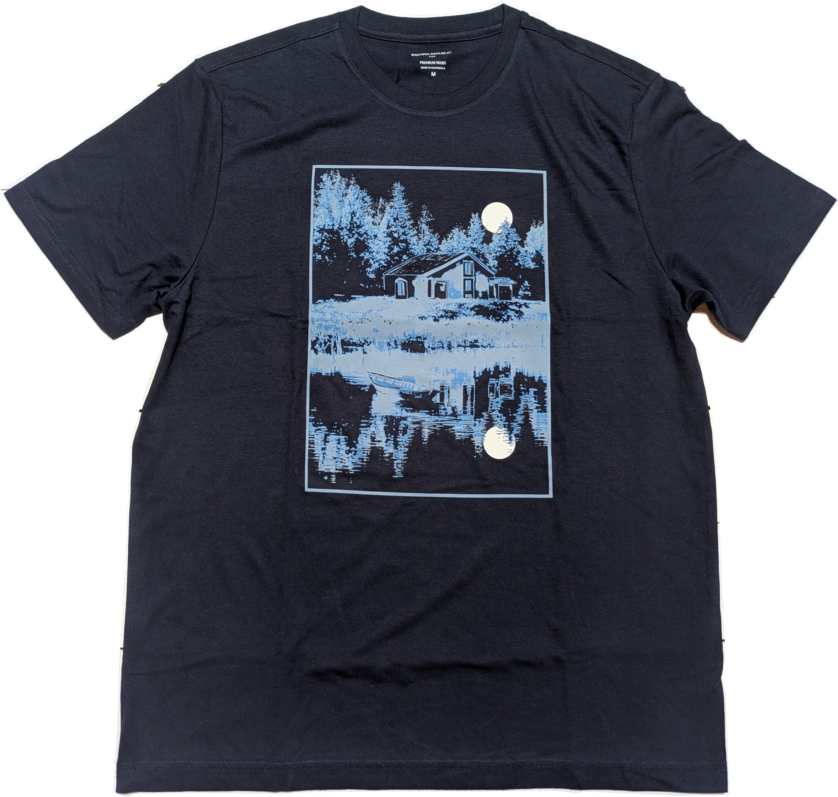 半袖 プリント Tシャツ ネイビー メンズ BANANA REPUBLIC 091