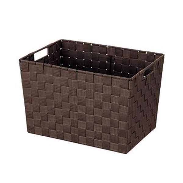 （まとめ）アスト PPクロス収納バスケットブラウン 1個(×10セット)