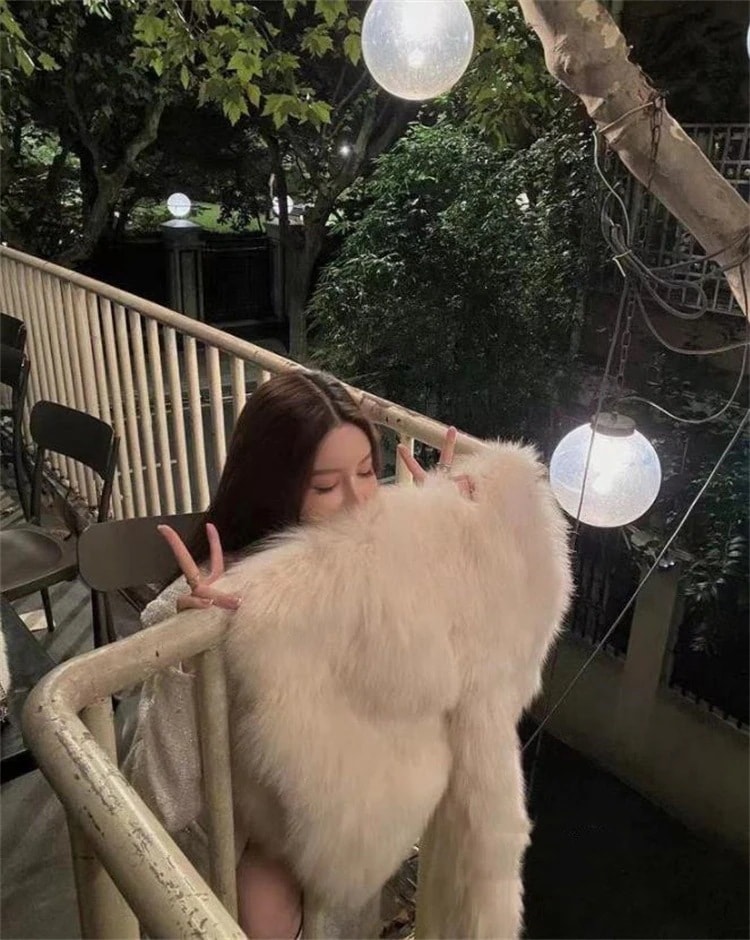 早い者勝ち フェイクフォックスファー ファー 短いスタイル ファーコート ギャザリング