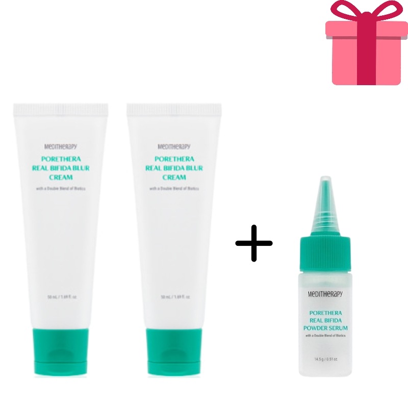 [BESTデュアル構成]ポセラ リアル ビフィダ ブラー クリーム 50mlX2+パウダー セラム 14.5g 韓国人気コスメの有害微生物減少色素沈着改善 乳酸菌配合毛穴皮脂角質ケア肌の免疫力強化 ト